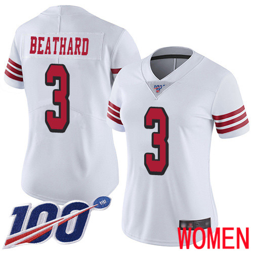 San Francisco 49ers Limited White Women C. J. Beathard NFL Jersey 3 100th Season Rush Vapor Untouchable